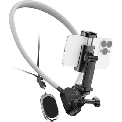 martvsen S7 PRO Camera Nekhouder Mount met Telefoonclip POV Camera Kettingmontage Met With Magnetic Plate gray