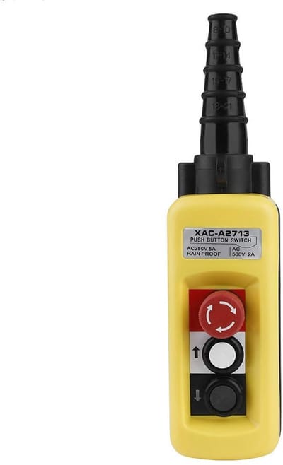 Dailygoody - Kran chain hoist control push button switch - 500 V - Handbediening - Noodstop - ABS kunststof - Veiligheid - Geschikt voor industriële t
