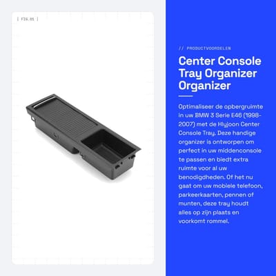 Dailygoods- Console Organizer - Geschikt voor 3 Series E46 1998-2007 - ABS Tray - Opbergdoos - OEM 51167038323 - 100% Nieuw