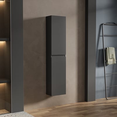 Vestland - Kolomkast Badkamer - Badkamerkast Hoog - Badkamermeubel - Zwart - 150 x 35 x 30 CM