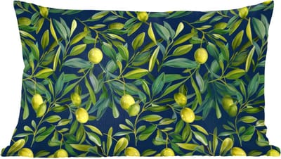 Sierkussens - Kussentjes Woonkamer - 60x40 cm - Citroenen - Bladeren - Natuurlijk