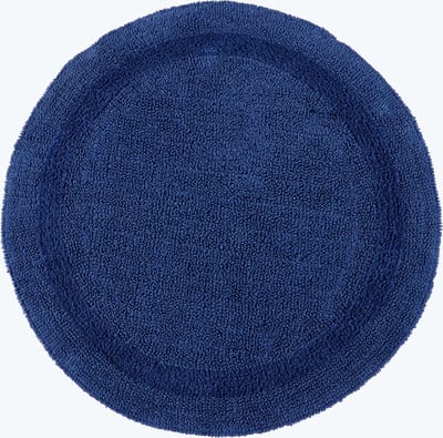 Homescapes ronde badmat donkerblauw 80 cm gemaakt van 100% katoen