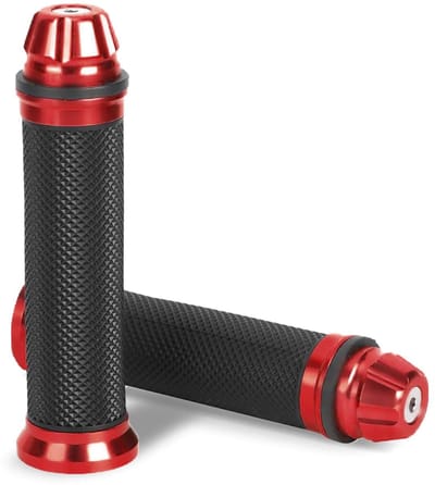 Dailygoods- Motorfiets Handvatten Aluminium/Rubber - Universele Grip - 7/8 Inch - Eenvoudige Installatie - Comfortabele Grip - Rood - Motorhandgrepen