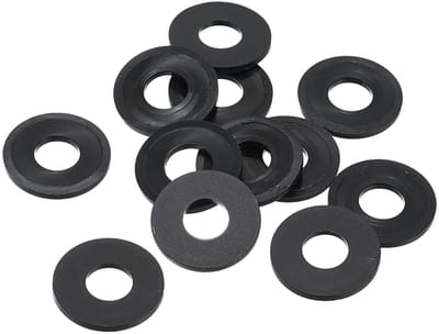 Nylon Wasmachine Platen Set van 12 Stuks - 10 mm ID, 25 mm OD - Cirkelvormige Afsluitring voor Water- en Slangverbindingen, Zwart