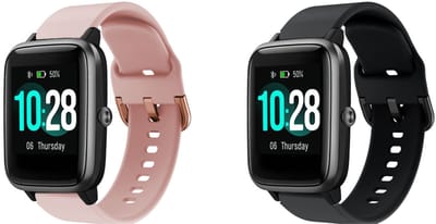 Strap-it Bundel van 2 Siliconen Bandjes - Geschikt voor ID205L - Zwart & Roze - Sportbandje - Sportarmband - Siliconen Band - Waterbestendig & zweetbestendig