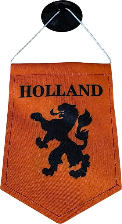 Gadgetpoint - Mini Nederlandse Vlag met Zuignap - Oranje WK Supporter