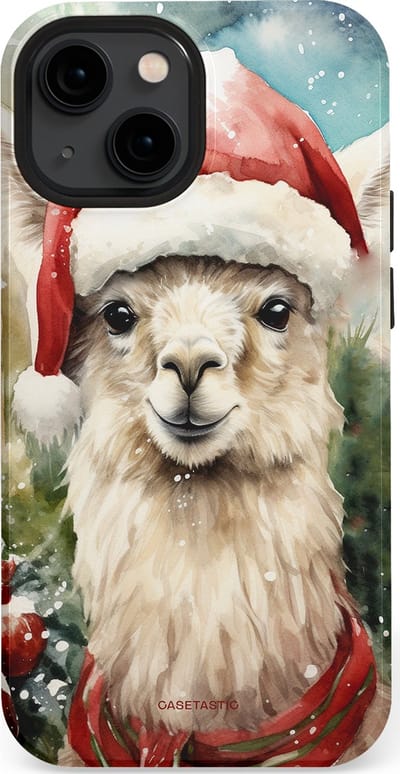 Casetastic hoesje geschikt voor Apple iPhone 13 mini - MagSafe - Dubbellaagse bescherming - Kerst Lama - Fashion Case - Taupe Lichtgrijs Donkergrijs Saliegroen