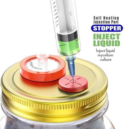 ToshiFarm 20mm Self Healing Injection Port - 5 stuks - Injectiepoort voor Mason Jar - Broed inoculeren met zelfhelende injectiepoort
