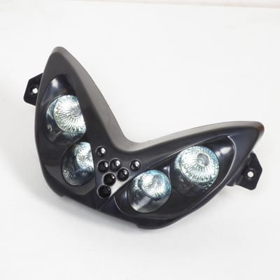 Voorste optiek voor Yamaha 50 YQ Aerox scooter 1997 tot 2012, zwart en blauwe led, nieuw