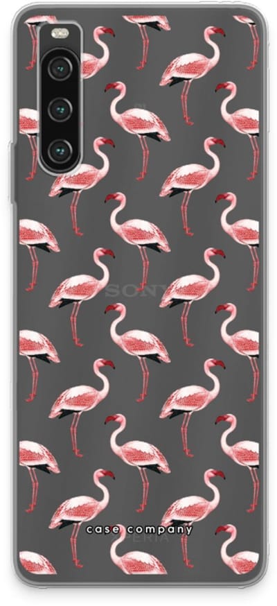 Case Company® - Hoesje geschikt voor Sony Xperia 10 IV hoesje - Flamingo - Soft Cover Telefoonhoesje - Bescherming aan alle Kanten en Schermrand