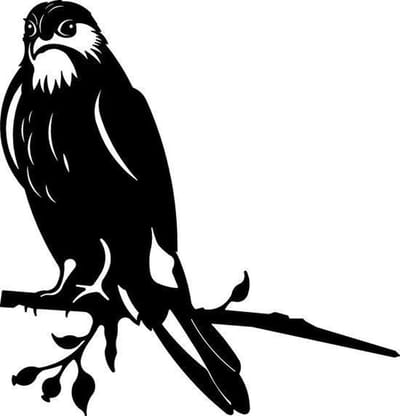 Art Bizniz tuindecoratie Geluksvogel Havik roest metaal - 255mm breed - 2mm dik