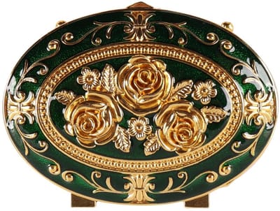Dailygoody - Vintage metalen sieradendoos - Sieradenopbergdoos - Decoratief ornament - Groen - Geschikt voor ringen, oorbellen en kettingen - Perfect ...