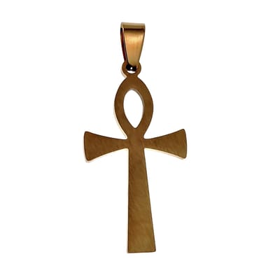 Egyptische Kruis Hanger Unisex - Verguld Geborsteld RVS - Ankh-Kruis - Ankh-Kruishanger - Dames - Heren