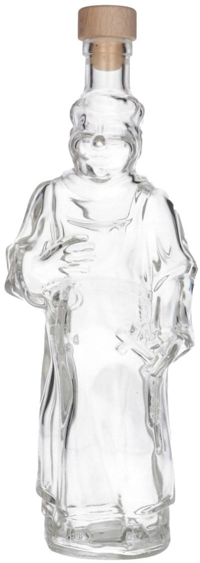 Glazen Fles 'Monnik' - 350 ml - Decoratieve Flessen, Glazen Flesjes Met Dop - Vorm: Monnik Glas - Transparante Fles - Glas - 1 Stuk