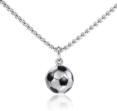 Dailygoods - Roestvrijstalen Voetbalbedel Ketting voor Sportliefhebbers