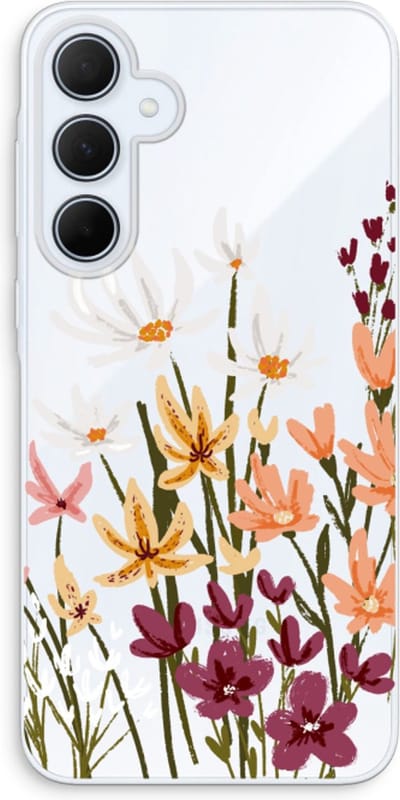 Case Company® - Hoesje geschikt voor Samsung Galaxy A35 hoesje - Painted wildflowers - Soft Cover Telefoonhoesje - Bescherming aan alle Kanten en Schermrand