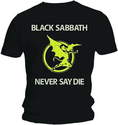 Black Sabbath - Never Say Die Heren T-shirt - L - Zwart