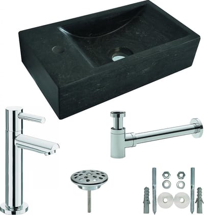 Wiesbaden One pack Raw fontein links 40x22x10 cm hardsteen gezoet