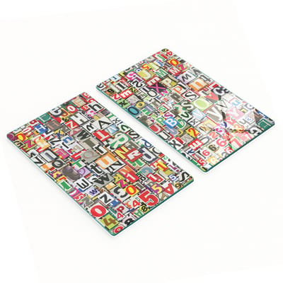 Gehard multifunctioneel decoratief bord van glas voor lettercollage 2x30x52 cm