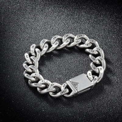 Armbanden Hip-Hop Titanium Stalen Armband Heren Heren- en Dames Titanium Stalen Roestvrij Stalen Armband Maatwerk gray