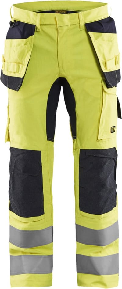 Blaklader Multinorm werkbroek Inherent met stretch 1587-1512 - High Vis Geel/Marineblauw - D104
