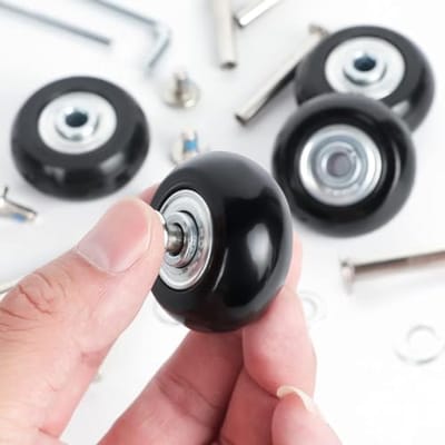 Reservewielen Koffer - Bagagewielen - Reizen - Universele Pasvorm - 50x18mm - zwart