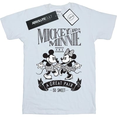 Disney Heren Mickey en Minnie Mouse Geweldig Paar T-shirt (Wit)