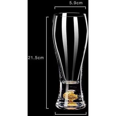330/465ml Licht Luxe Grote Capaciteit Goudfolie Bierpul Thuis Klassieke Bierpul Gepersonaliseerd Ambachtelijk Glas Bar-specifiek Wijnglas 301-400ml black