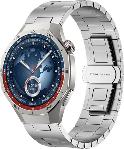 Titanium bandje - geschikt voor Huawei Watch GT Runner 2 / GT 2(e) 46 mm / GT 3 / 4 / 5 (Pro) 46 mm / Watch 3 (Pro) / Watch 4 (Pro) / GT 6 (PRO) 46mm - zilver