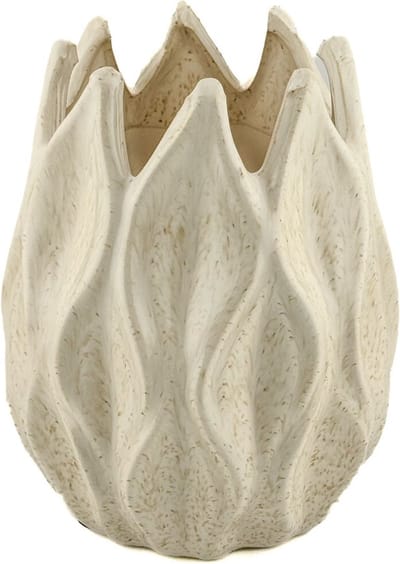 HomeBound by KY | Aardewerk vaas flower beige | bloemenvaas | vaas flower