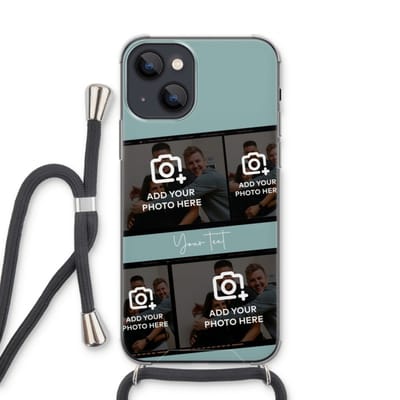 Gepersonaliseerd - Case Company® - Hoesje met koord geschikt voor iPhone 13 hoesje met Koord - Filmrol N°2 - Telefoonhoesje met Zwart Koord - Extra Bescherming aan alle Kanten en Over de Schermrand