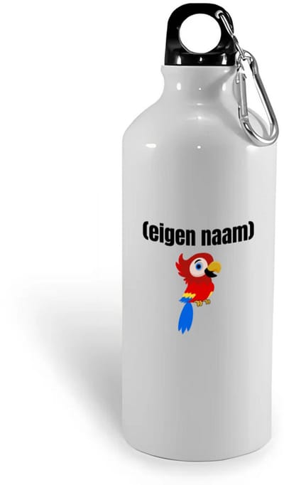 Hacebo® - kleine papegaai met eigen naam waterfles - Papegaai - papegaai liefhebbers - iemand die houdt van papegaaien - verjaardag - cadeau - kado - water fles - 400ML
