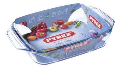 Pyrex Ovenschaal met grepen - Rechthoekig - Borosilicaatlas  - 35 x 23 cm