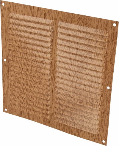 AMIG Ventilatierooster/muurrooster - 200 x 200mm - aluminium - beukenhout look - schoepenrooster