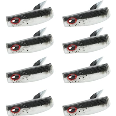 AR29 8 Stuks Zacht Aas Worm 60mm 2.5g Vis Kunstaas Dubbele Kleur T Staart Kunstmatig TPR Aas black
