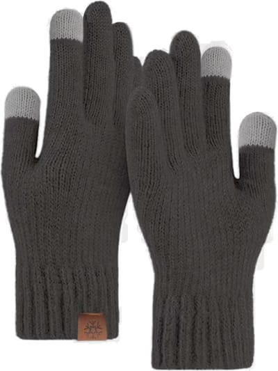 MoodLux Touchscreen Winter Handschoenen - 100% Zachte Acryl - Winddicht - Waterafstotend - Comfortabel One Size - Dames & Heren - Perfecte Pasvorm - Donker Grijs