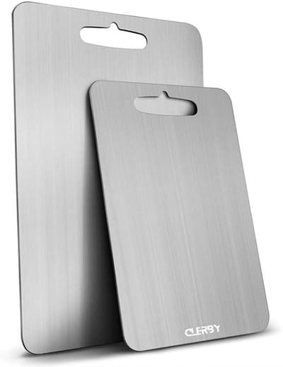 Clerby - RVS Snijplank - 39x28CM - Duurzaam - Vaatwasserbestendig - Cutting Board - Zilver