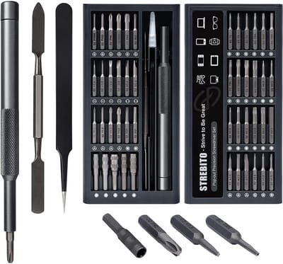 Precisie Schroevendraaierset - Reparatieset Gereedschap - Elektronica Reparatie - 50 Delig Inclusief Bits - 20x10x3 cm - Grijs