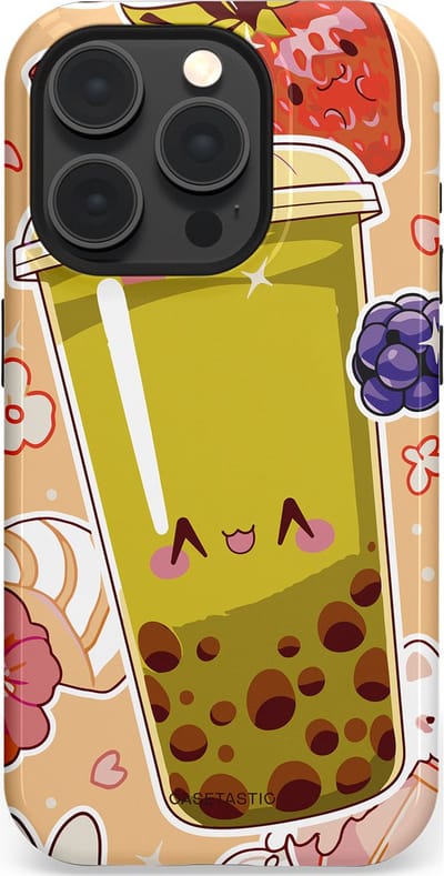 Casetastic Hoesje Geschikt voor Apple iPhone 15 Pro Magsafe - Stijlvolle Beschermende Duo-layer Case - Bubbelpret