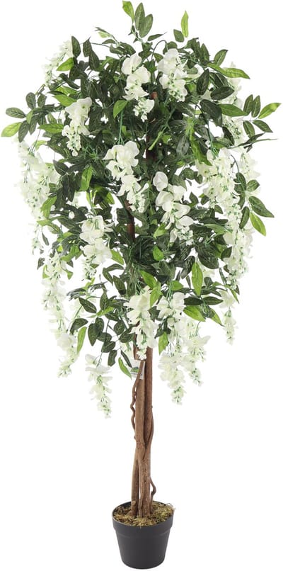 Kunst Bloemboom Blauwe Regen | Wit – 150cm – Nep Bloemboom Wisteria – Kunstboom Blauwe regen - Kunst Bloemplant