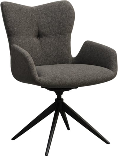 Eetkamerstoel Maartje draaibaar - Retro bliss grijs - eetkamerstoelen set van 2