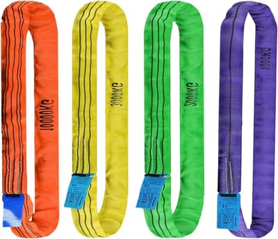 Hijsband Polyester - Rondstroppen hijsgereedschap - Lasten verplaatsen - Naadloos eindeloos ontwerp - 1 meter 1 ton - Geel