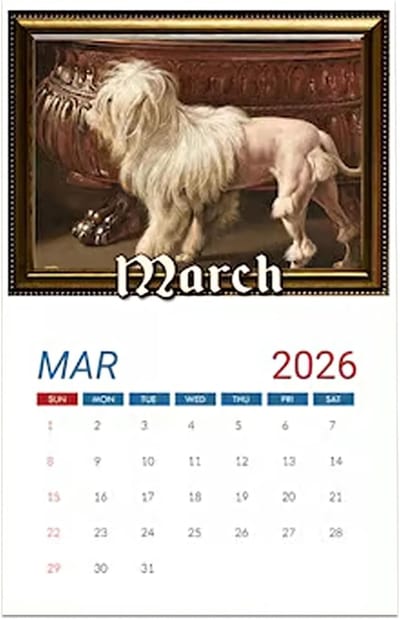 Honden Kalender 2026 - Wanddecoratie Planner - Planning en Organisatie - Grappige Honden Thema - 21x17x8 cm