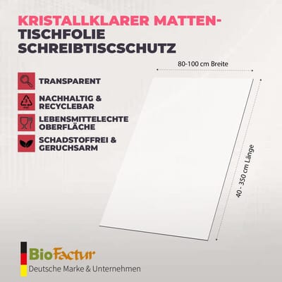Tafelfolie Op Maat - Tafelbescherming Glashelder - Bureau Onderlegger - 2mm Dik PVC - 90 x 220 cm - Transparant