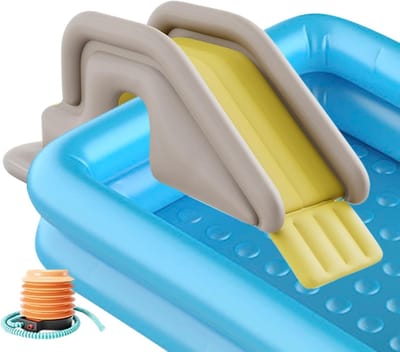 Opblaasbare Glijbaan - Waterpret Speelgoed - Zomerse Tuinpret - Vulbare Basis Stabiliteit - 200x80x85cm - Geel