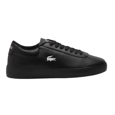 Lacoste Heren Baseshot Evo platte sneakers van krokodillenleer (Zwart)