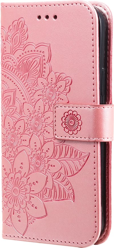 Hoesje geschikt voor Samsung Galaxy A26 - Bookcase - Pasjeshouder - Portemonnee - Bloemenprint - Kunstleer - Rose Goud