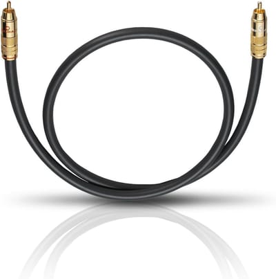 Premium Subwoofer Kabel 1 Meter - Meervoudige Afscherming - RCA naar Tulp - Zilveren Geleider