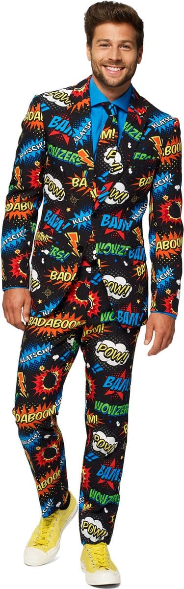 OppoSuits Badaboom Pak - Mannen Kostuum - Carnavalskleding - Gekleurd - Maat 48