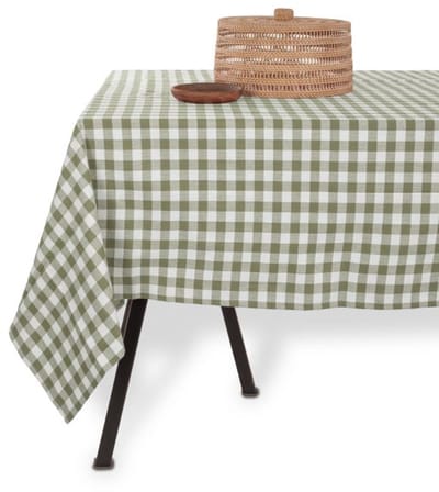 Tiseco - Tafelkleed GINGHAM - Katoen - Geblokt - 150x250 cm, olijfgroen